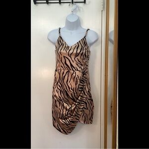 Fitted Stretch Zebra Print Dress